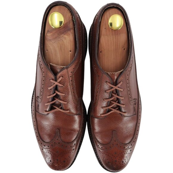 Vintage Florsheim Royal Imperial Brown Leather Longwing Derby Mens 9 Dress Shoes - Picture 11 of 13